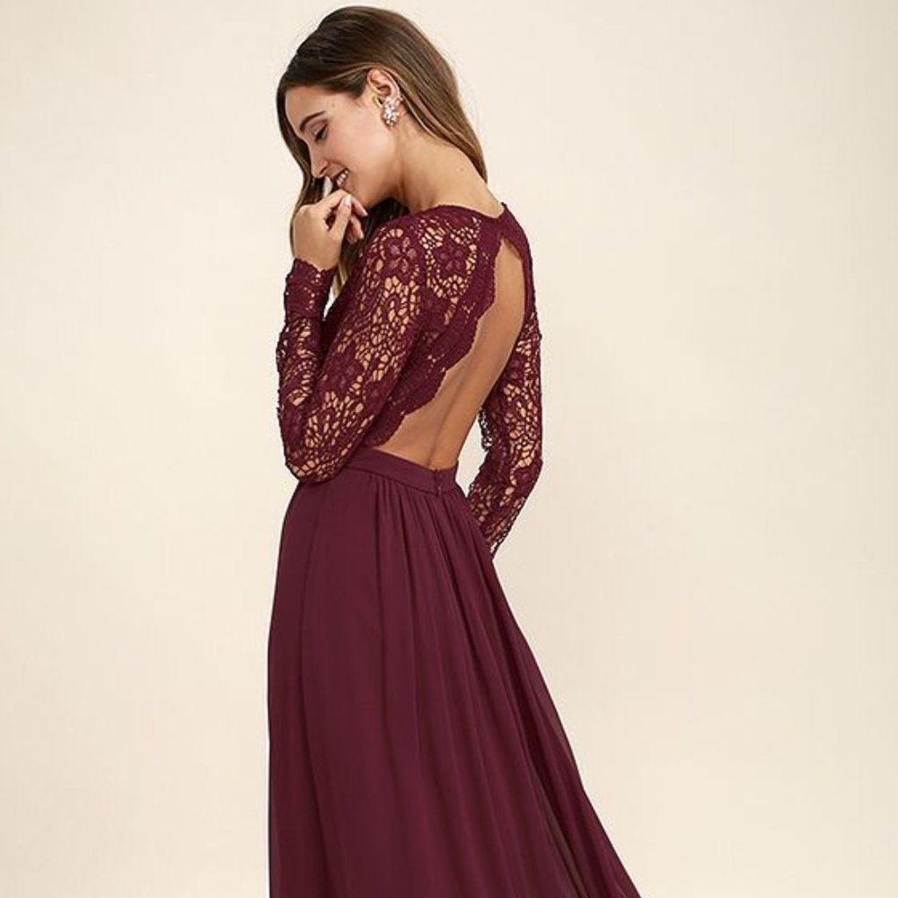 Awaken My Love Lulu's Maxi Dress - Burgundy